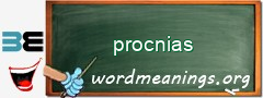 WordMeaning blackboard for procnias